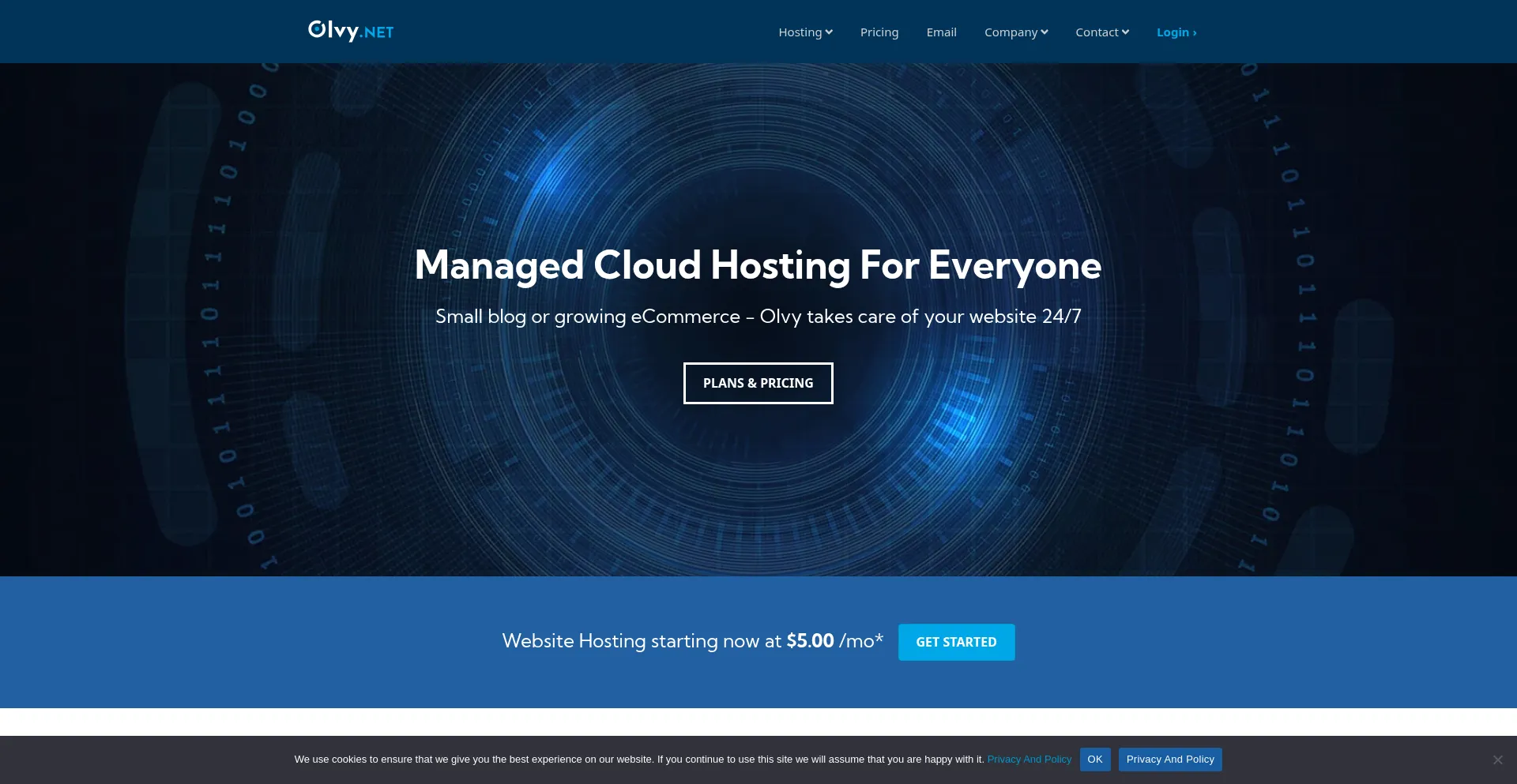 Screenshot of olvy.net homepage