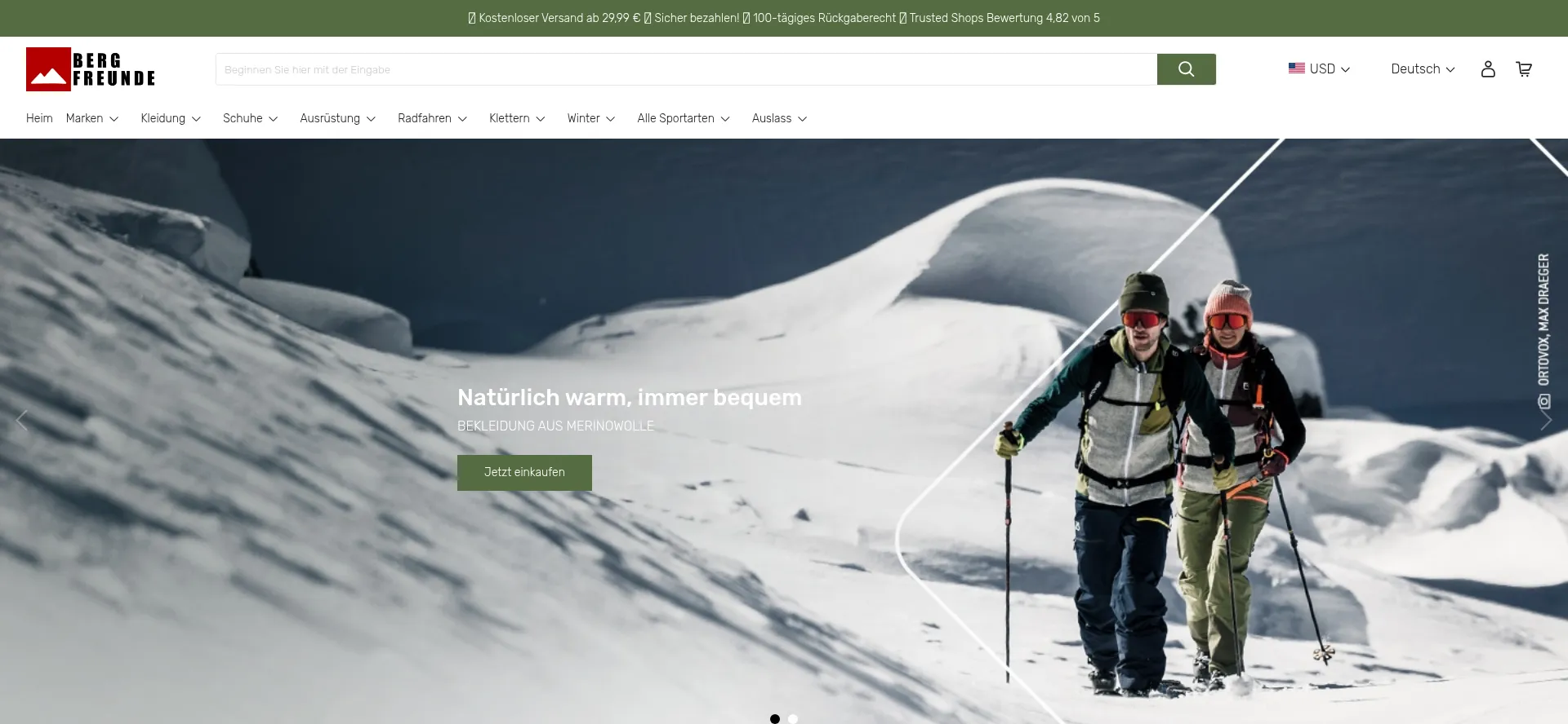 Screenshot of outfitcs.com homepage