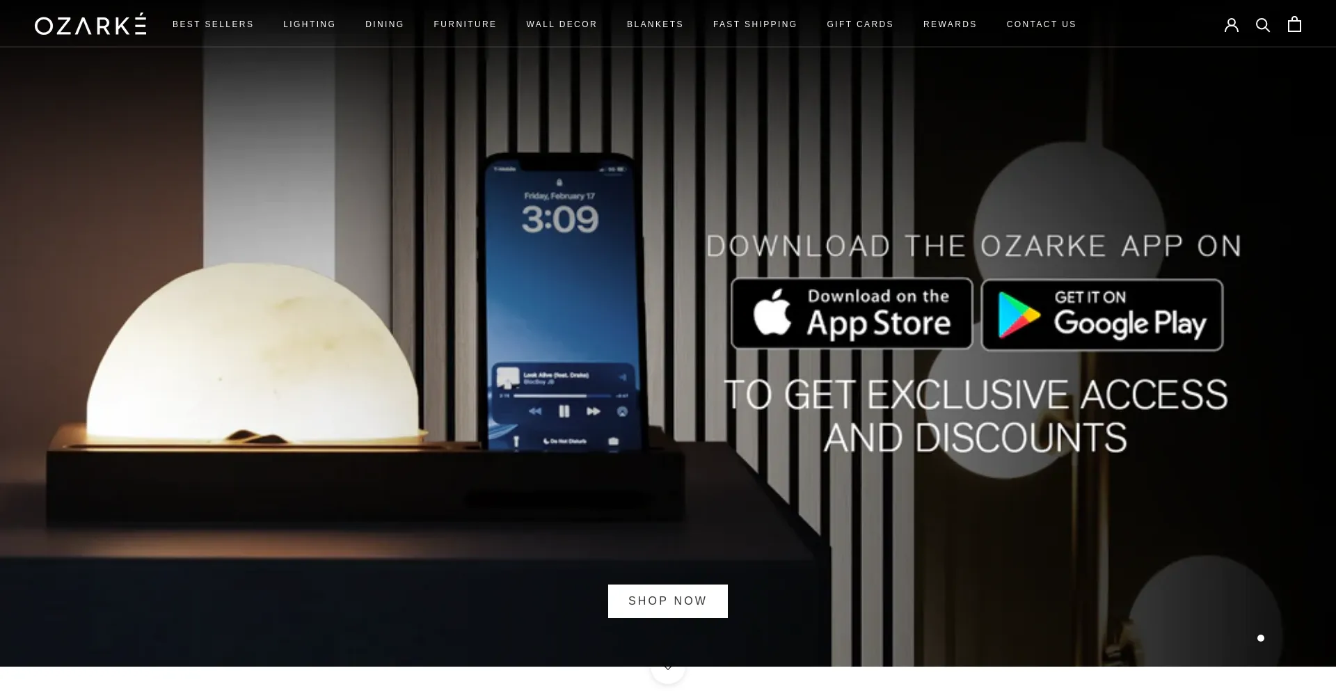 Screenshot of ozarke.com homepage