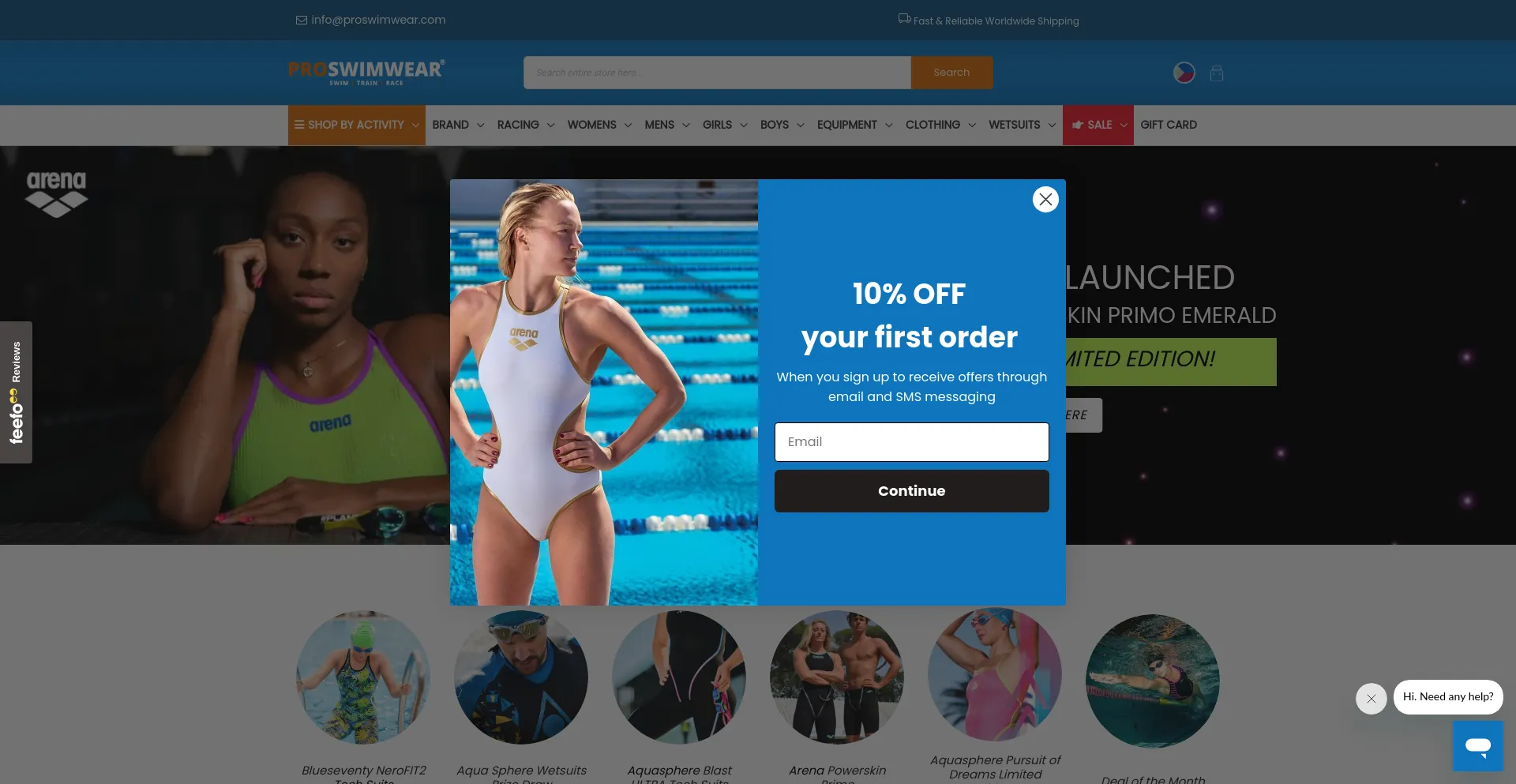 Screenshot of ph.proswimwear.com homepage