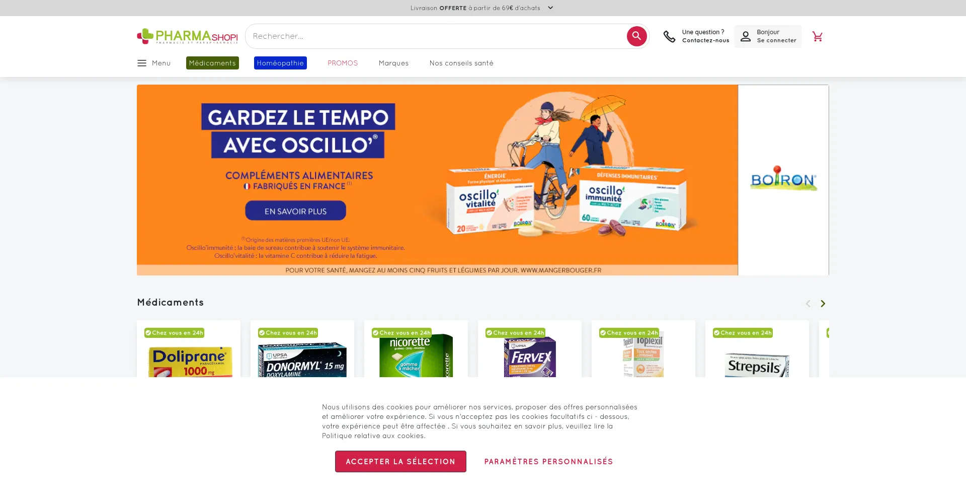 Screenshot of pharmashopi.com homepage