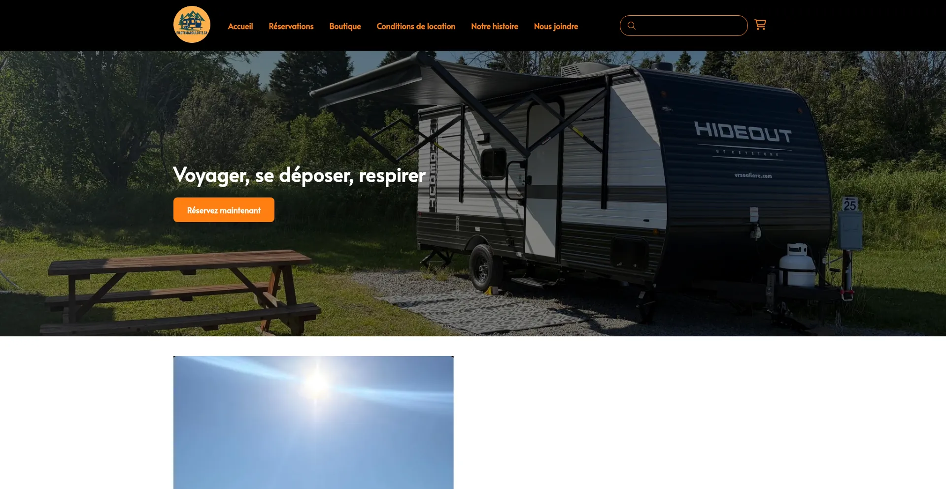 Screenshot of pilotemaroulotte.ca homepage