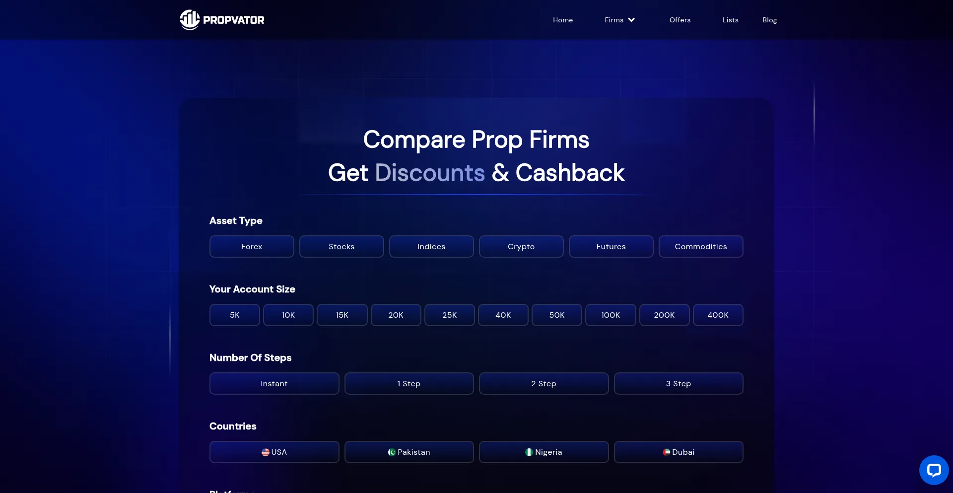 Screenshot of propvator.com homepage