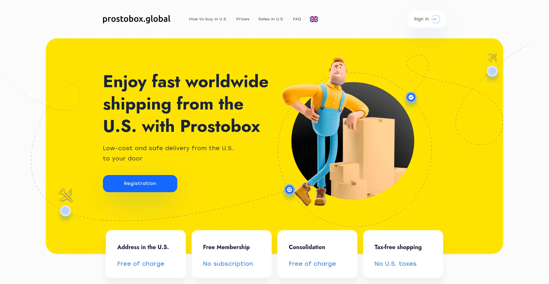 Screenshot of prostobox.com homepage