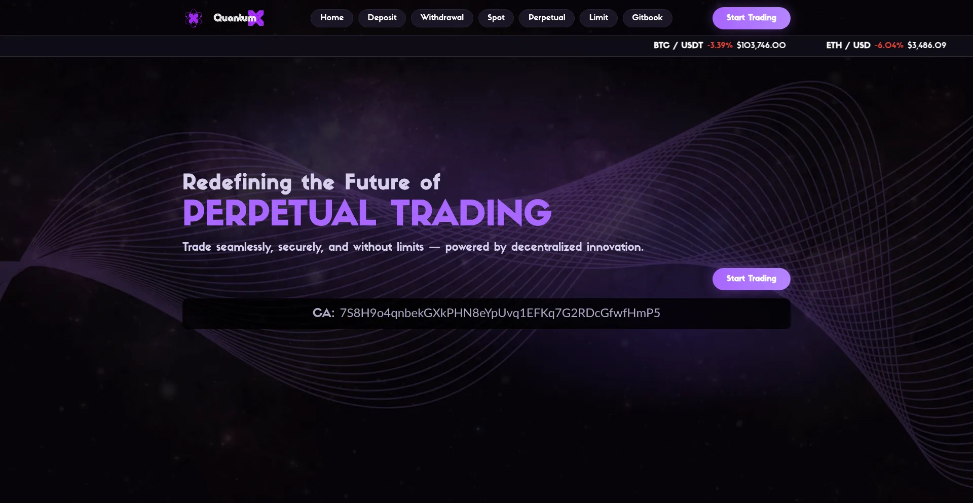 Screenshot of quant-x.pro homepage