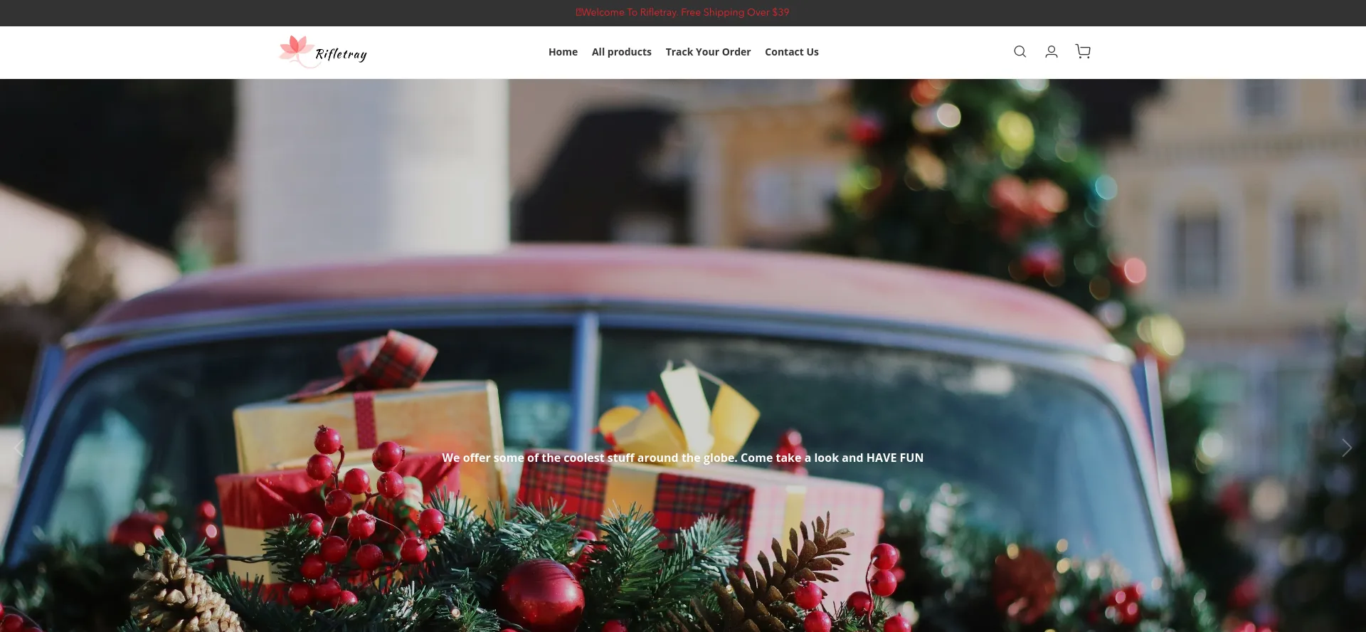 Screenshot of rifletray.com homepage