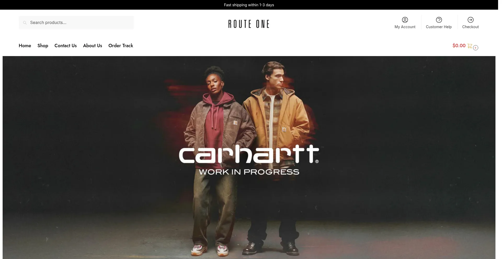 Screenshot of routeoneone.shop homepage