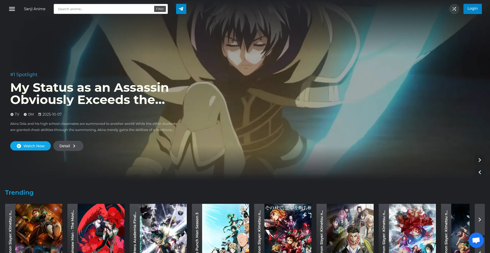 Screenshot of sanjianime.com homepage