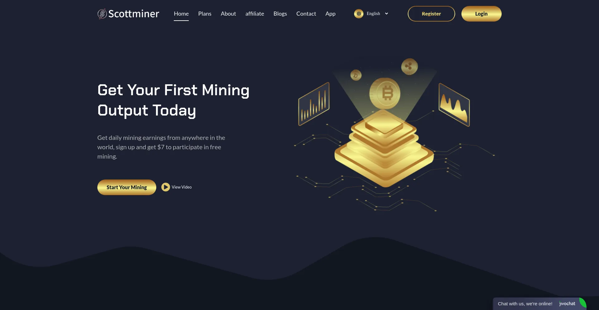 Screenshot of scottminer.com homepage