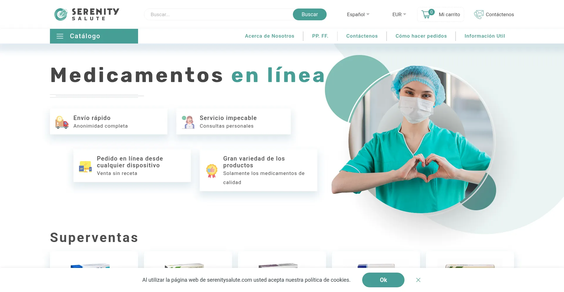 Screenshot of serenitysalute.com homepage