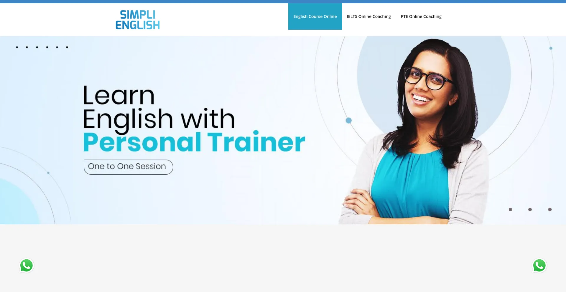 Screenshot of simplienglish.com homepage