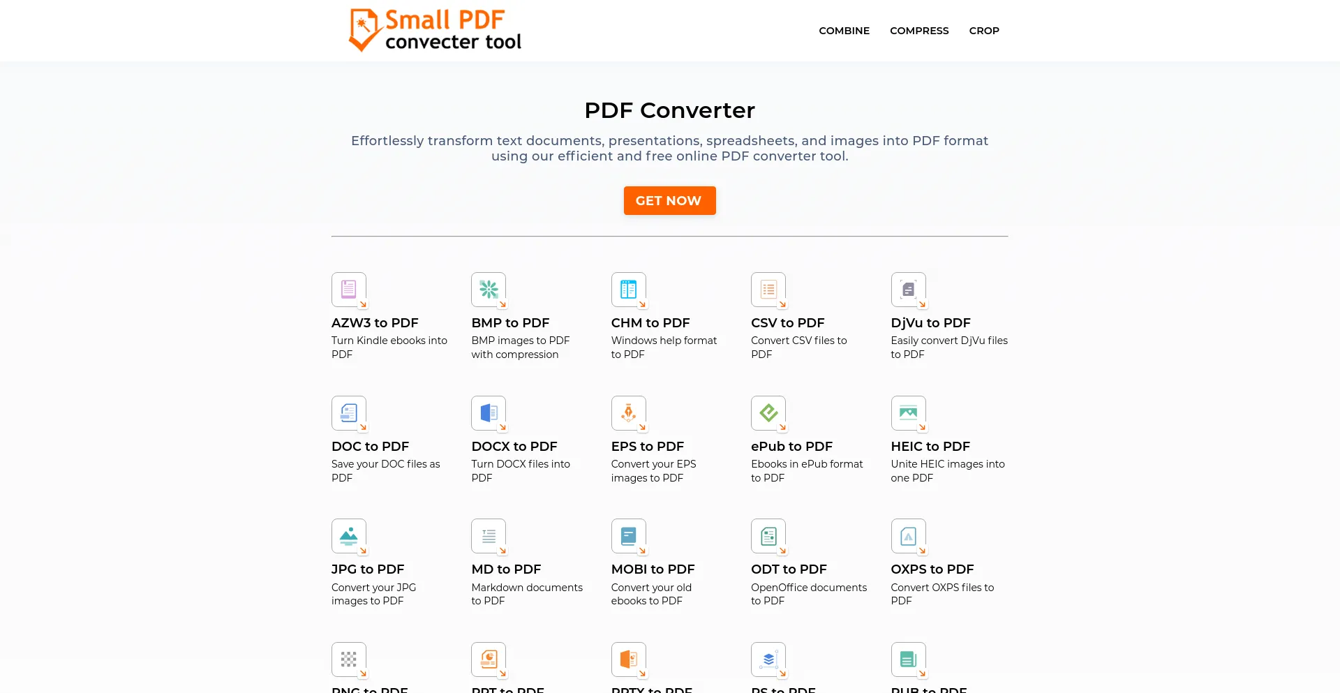 Screenshot of smallpdfconvectertool.com homepage