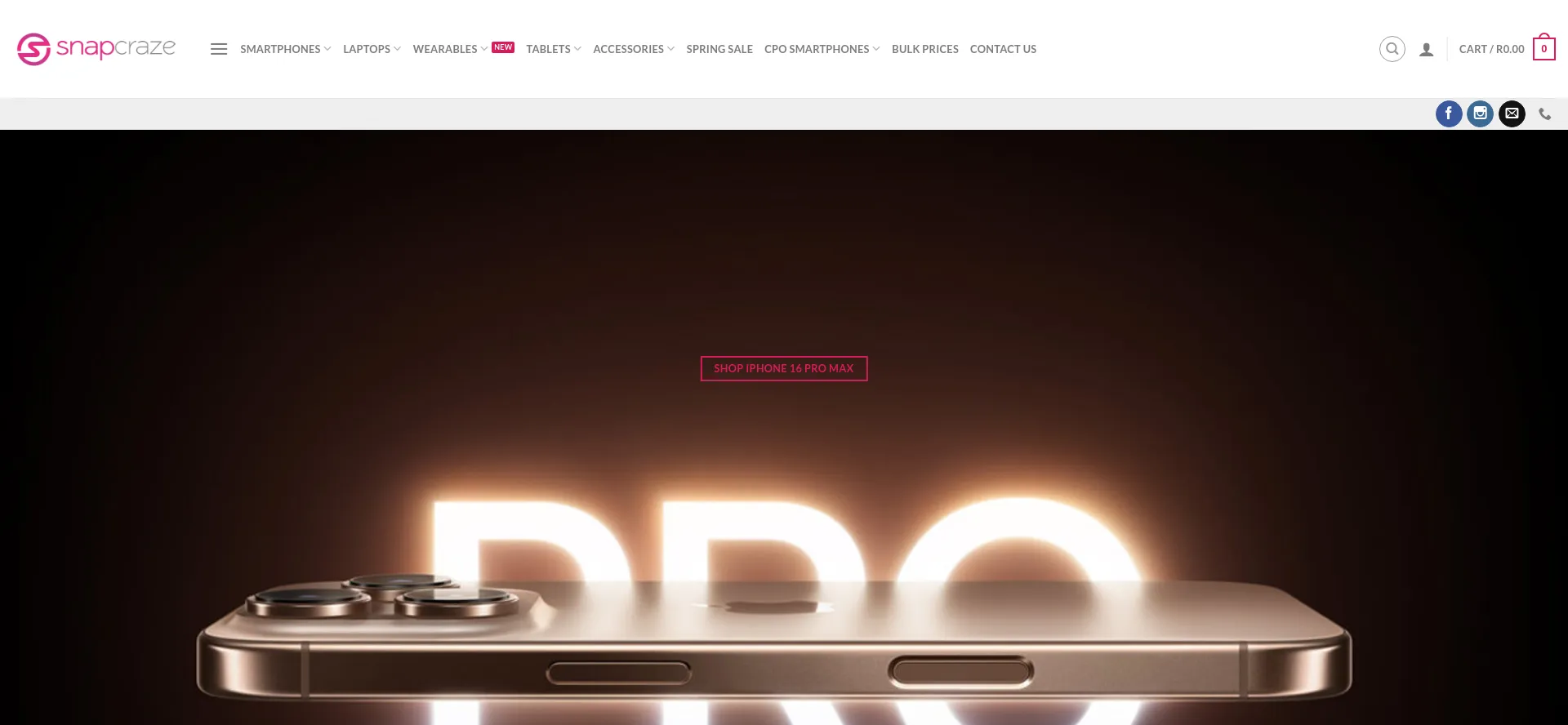 Screenshot of snapcraze.co.za homepage