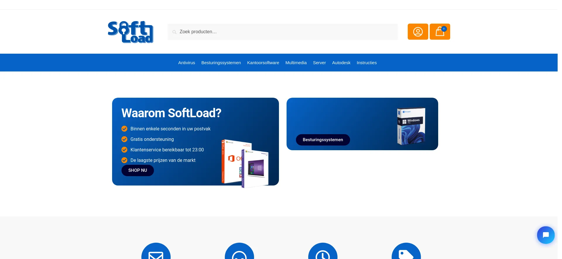 Screenshot of softload.nl homepage
