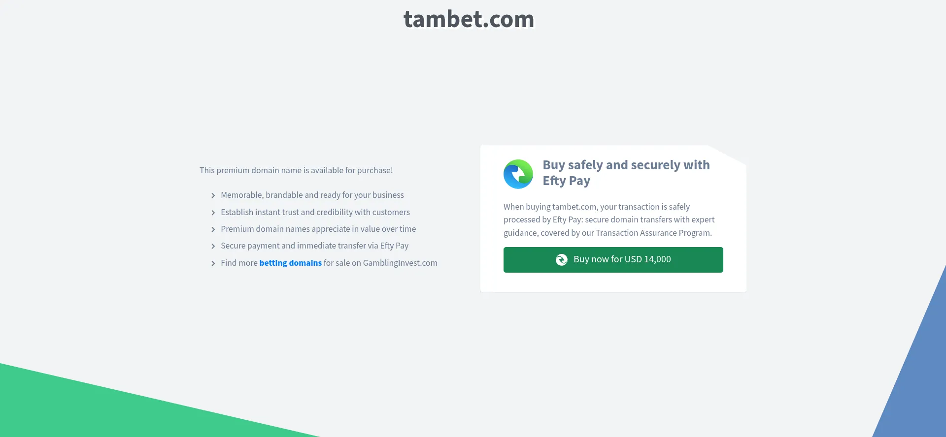 Screenshot of tambet.com homepage