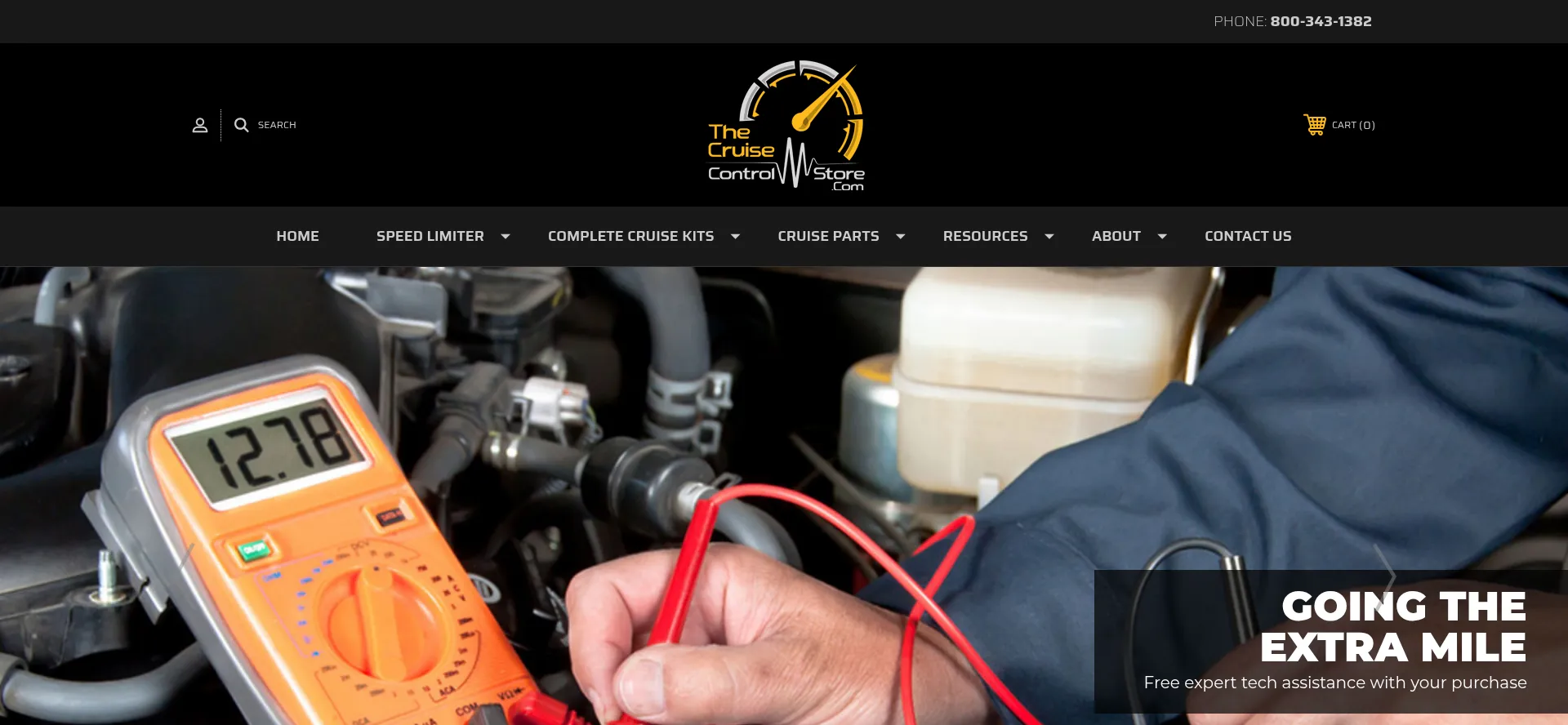 Screenshot of thecruisecontrolstore.com homepage