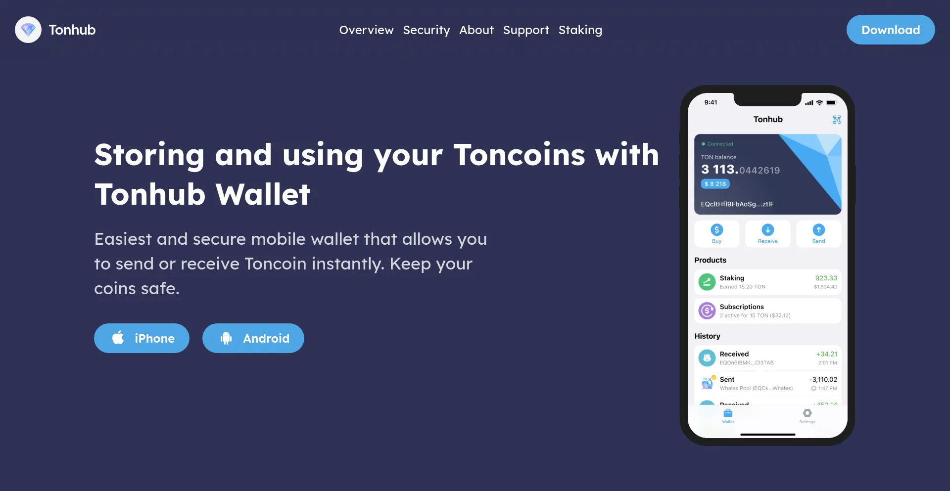 Screenshot of tonhub.com homepage