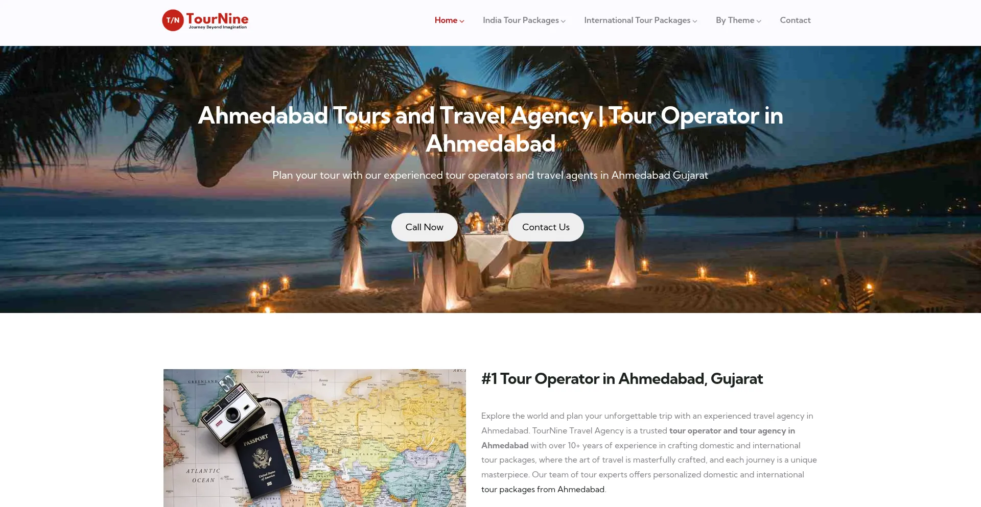 Screenshot of tourninetravelagency.com homepage