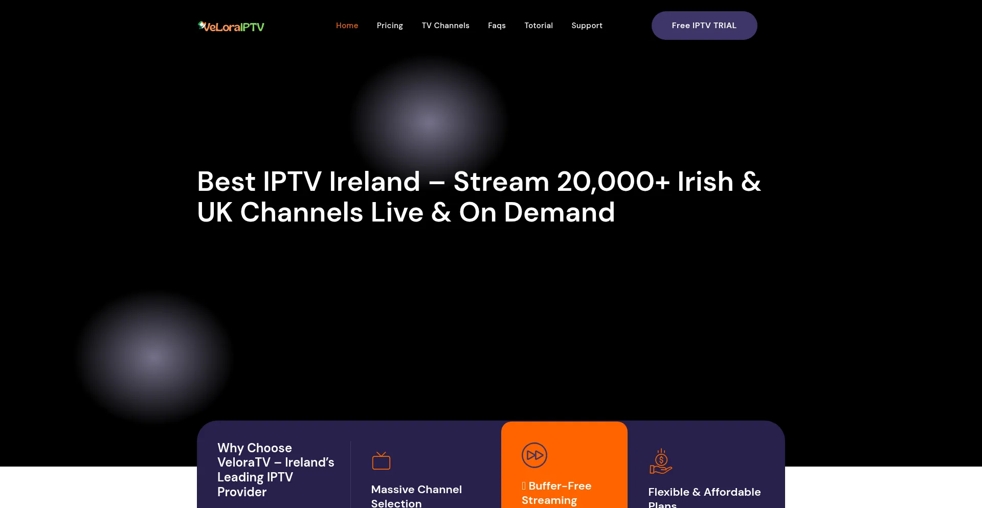 Screenshot of veloratv.store homepage