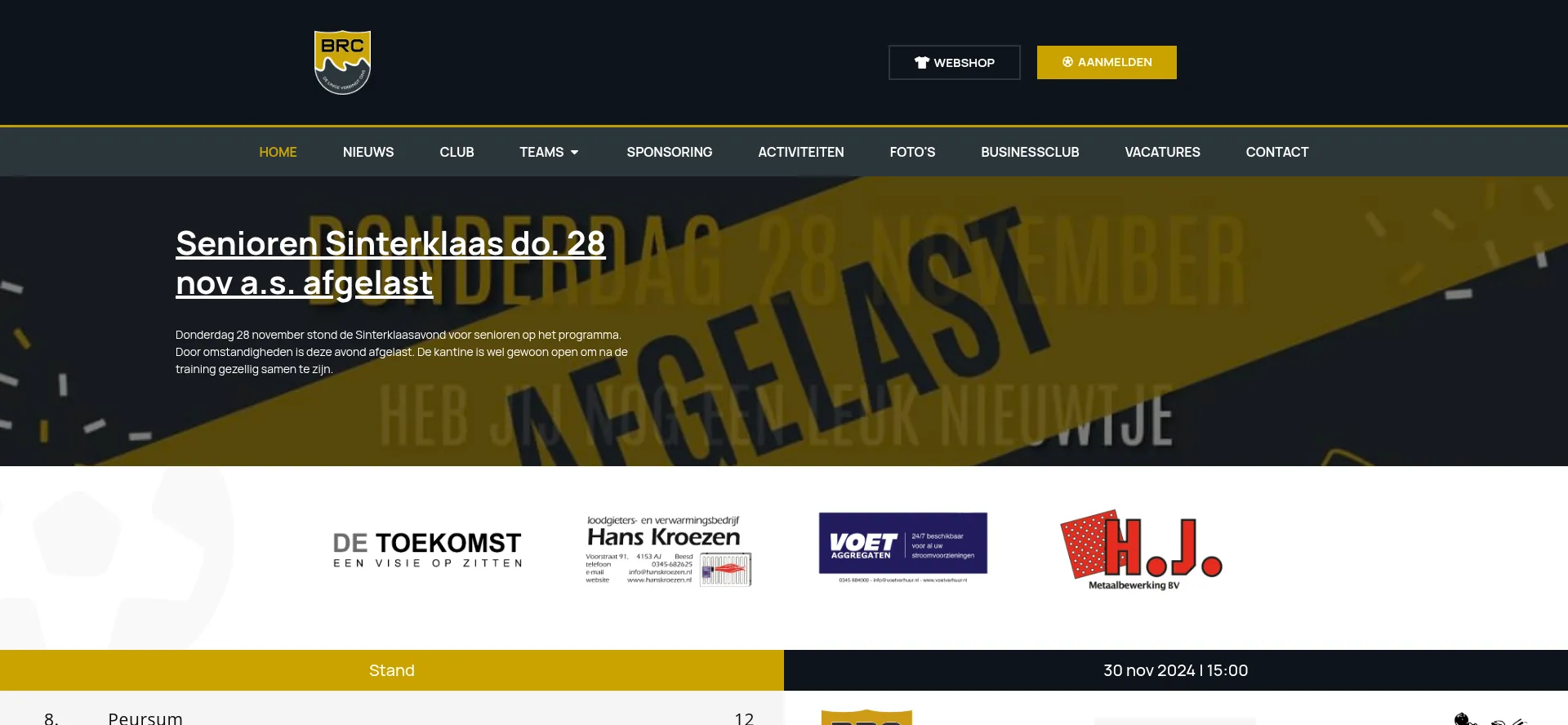 Screenshot of vvbrc.nl homepage