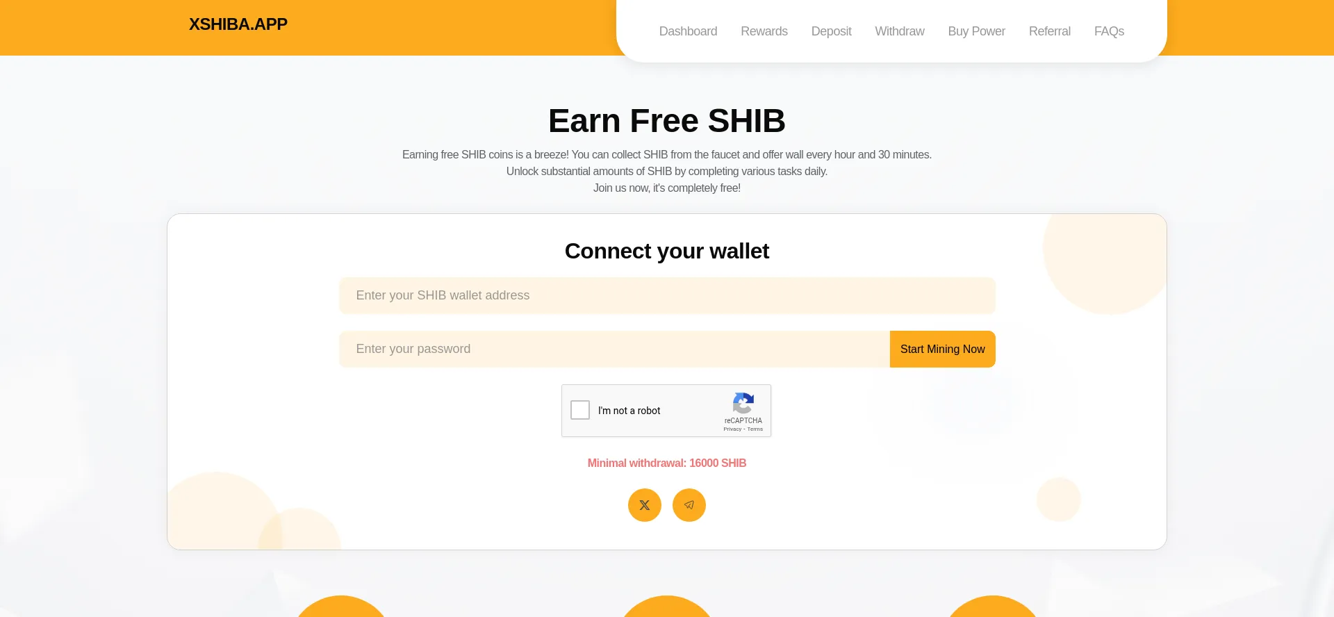 Screenshot of xshiba.app homepage