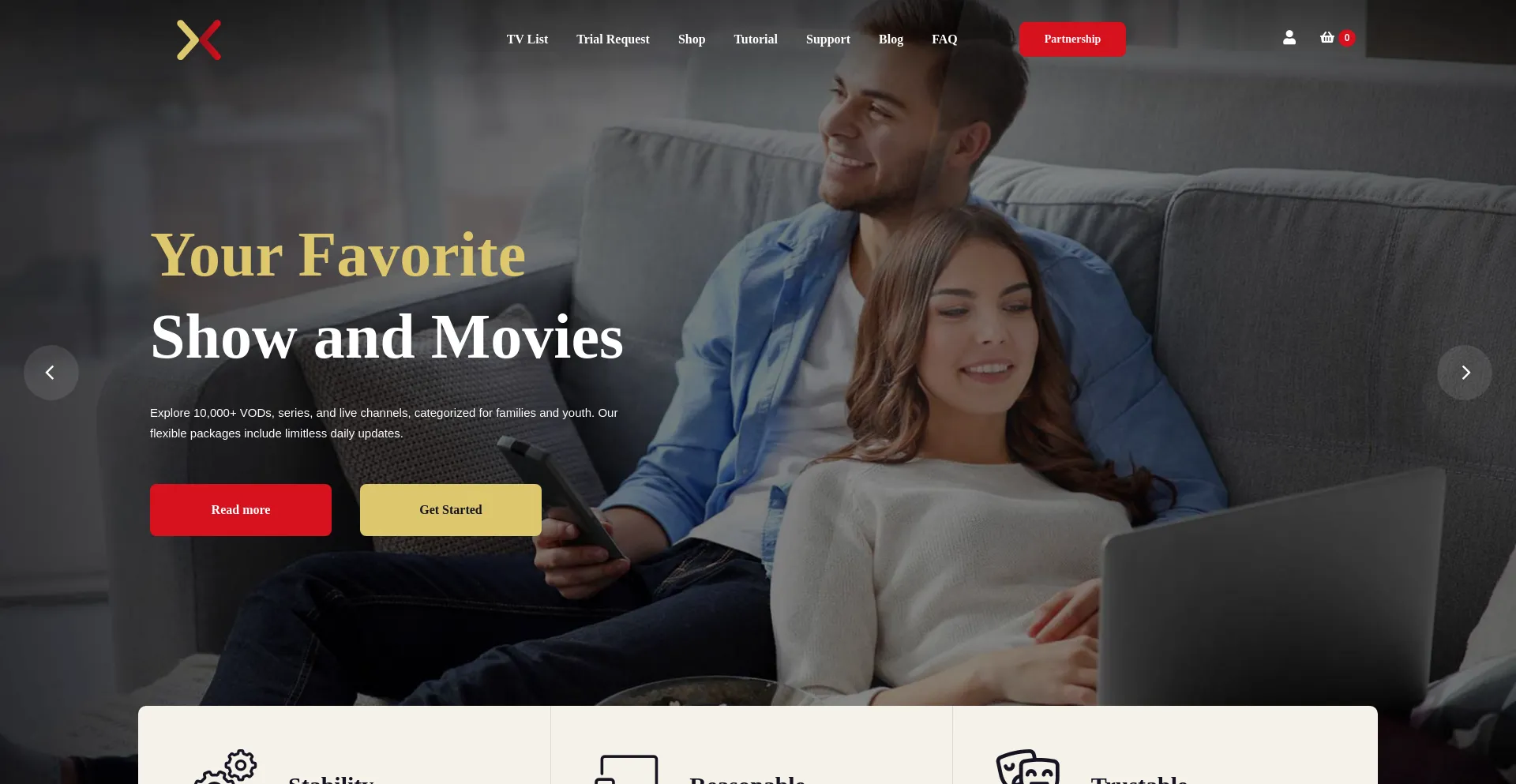 Screenshot of xtvlink.com homepage