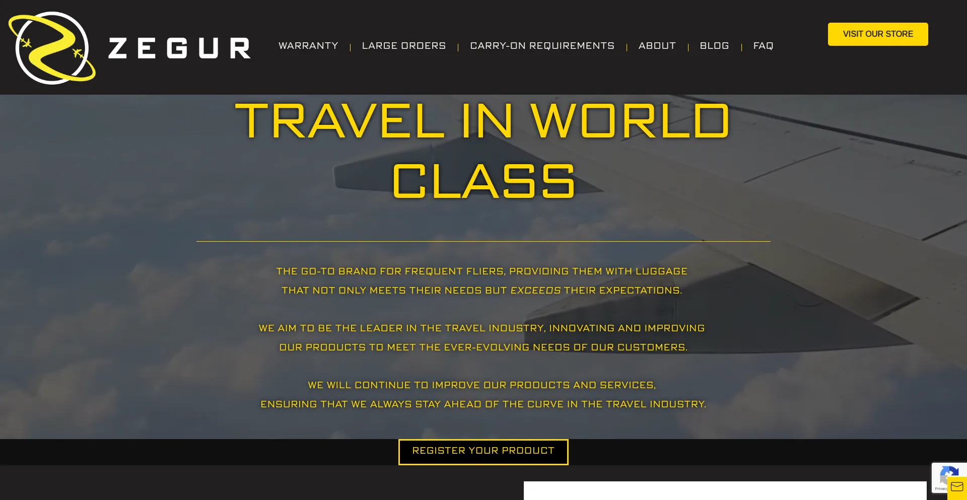 Screenshot of zegur.com homepage